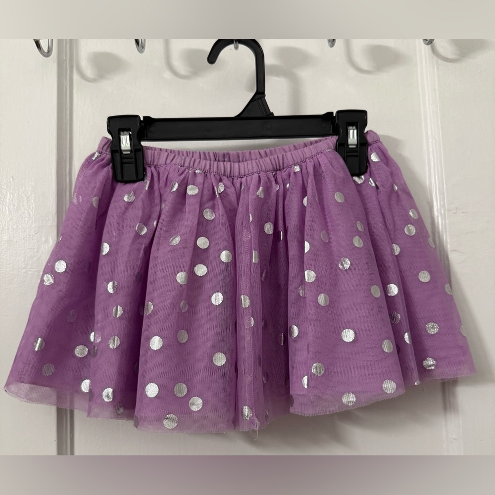 Epic Threads Kids Little Girls Purple Skirt with Silver Polka Dots